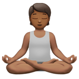 Apple design of the person in lotus position: medium-dark skin tone emoji verson:ios 16.4