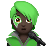 Apple design of the singer: dark skin tone emoji verson:ios 16.4