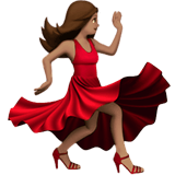 Apple design of the woman dancing: medium skin tone emoji verson:ios 16.4