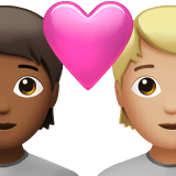 Apple design of the couple with heart: person person medium-dark skin tone medium-light skin tone emoji verson:ios 16.4