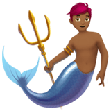 Apple design of the merman: medium-dark skin tone emoji verson:ios 16.4