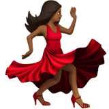 Apple design of the woman dancing: medium-dark skin tone emoji verson:ios 16.4