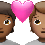 Apple design of the couple with heart: person person medium-dark skin tone medium skin tone emoji verson:ios 16.4