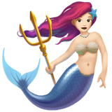 Apple design of the mermaid: light skin tone emoji verson:ios 16.4