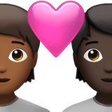 Apple design of the couple with heart: person person medium-dark skin tone dark skin tone emoji verson:ios 16.4