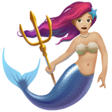 Apple design of the mermaid: medium-light skin tone emoji verson:ios 16.4