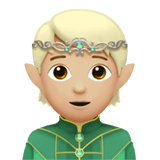 Apple design of the elf: medium-light skin tone emoji verson:ios 16.4