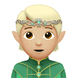 Apple design of the elf: medium-light skin tone emoji verson:ios 16.4