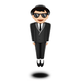 Apple design of the person in suit levitating: light skin tone emoji verson:ios 16.4