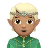 Apple design of the elf: medium skin tone emoji verson:ios 16.4