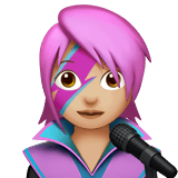 Apple design of the woman singer: medium-light skin tone emoji verson:ios 16.4