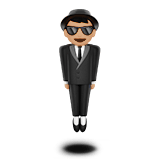 Apple design of the person in suit levitating: medium-light skin tone emoji verson:ios 16.4
