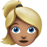 Apple Apple design of the woman: medium skin tone blond hair emoji verson:ios 16.4