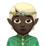 Apple design of the elf: dark skin tone emoji verson:ios 16.4