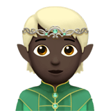Apple design of the elf: dark skin tone emoji verson:ios 16.4