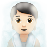 Apple design of the person in steamy room: light skin tone emoji verson:ios 16.4