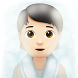 Apple design of the person in steamy room: light skin tone emoji verson:ios 16.4