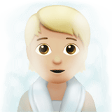 Apple design of the person in steamy room: medium-light skin tone emoji verson:ios 16.4