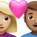Apple design of the couple with heart: woman man medium-light skin tone medium skin tone emoji verson:ios 16.4