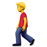 Apple design of the man walking emoji verson:ios 16.4
