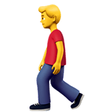 Apple Apple design of the man walking emoji verson:ios 16.4