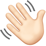 Apple design of the waving hand: light skin tone emoji verson:ios 16.4