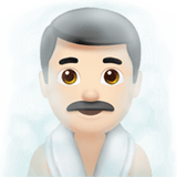 Apple design of the man in steamy room: light skin tone emoji verson:ios 16.4