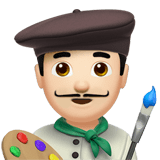 Apple design of the man artist: light skin tone emoji verson:ios 16.4