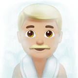 Apple design of the man in steamy room: medium-light skin tone emoji verson:ios 16.4