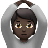 Apple design of the person gesturing OK: dark skin tone emoji verson:ios 16.4
