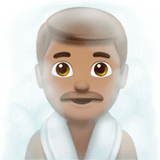 Apple design of the man in steamy room: medium skin tone emoji verson:ios 16.4