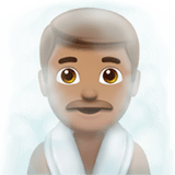 Apple design of the man in steamy room: medium skin tone emoji verson:ios 16.4