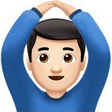 Apple design of the man gesturing OK: light skin tone emoji verson:ios 16.4