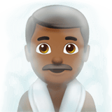 Apple design of the man in steamy room: medium-dark skin tone emoji verson:ios 16.4