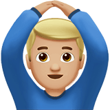 Apple design of the man gesturing OK: medium-light skin tone emoji verson:ios 16.4