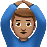 Apple design of the man gesturing OK: medium skin tone emoji verson:ios 16.4