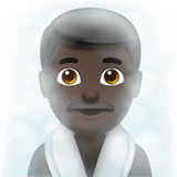 Apple design of the man in steamy room: dark skin tone emoji verson:ios 16.4