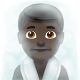 Apple design of the man in steamy room: dark skin tone emoji verson:ios 16.4