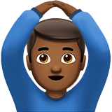 Apple design of the man gesturing OK: medium-dark skin tone emoji verson:ios 16.4