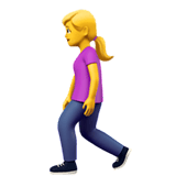Apple design of the woman walking emoji verson:ios 16.4