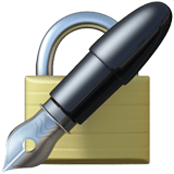 Apple design of the locked with pen emoji verson:ios 16.4