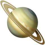 Apple design of the ringed planet emoji verson:ios 16.4