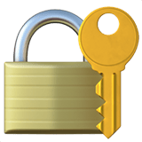Apple design of the locked with key emoji verson:ios 16.4