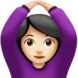 Apple design of the woman gesturing OK: light skin tone emoji verson:ios 16.4