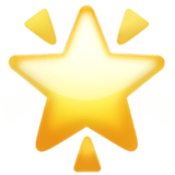 Apple design of the glowing star emoji verson:ios 16.4