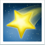 Apple design of the shooting star emoji verson:ios 16.4