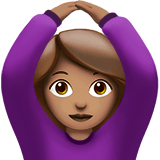 Apple design of the woman gesturing OK: medium skin tone emoji verson:ios 16.4