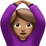 Apple design of the woman gesturing OK: medium skin tone emoji verson:ios 16.4