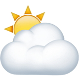 Apple design of the sun behind cloud emoji verson:ios 16.4