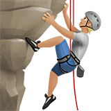 Apple design of the person climbing: medium-light skin tone emoji verson:ios 16.4